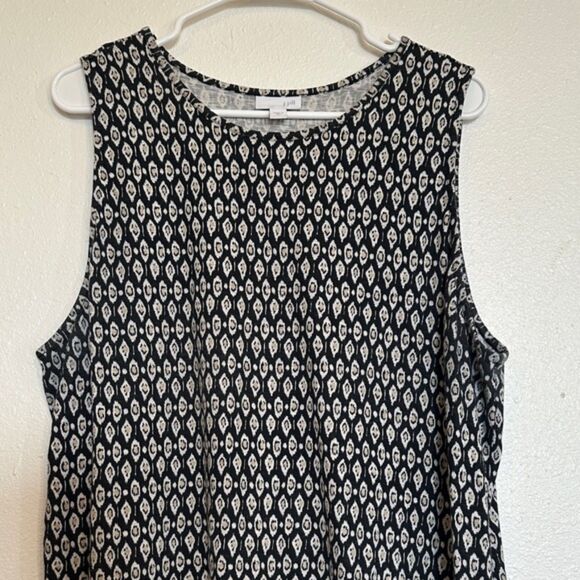 J Jill Midi Dress Round Neck Sleeveless Light Size XL Cotton Boho Resort Beachy - Picture 2 of 10